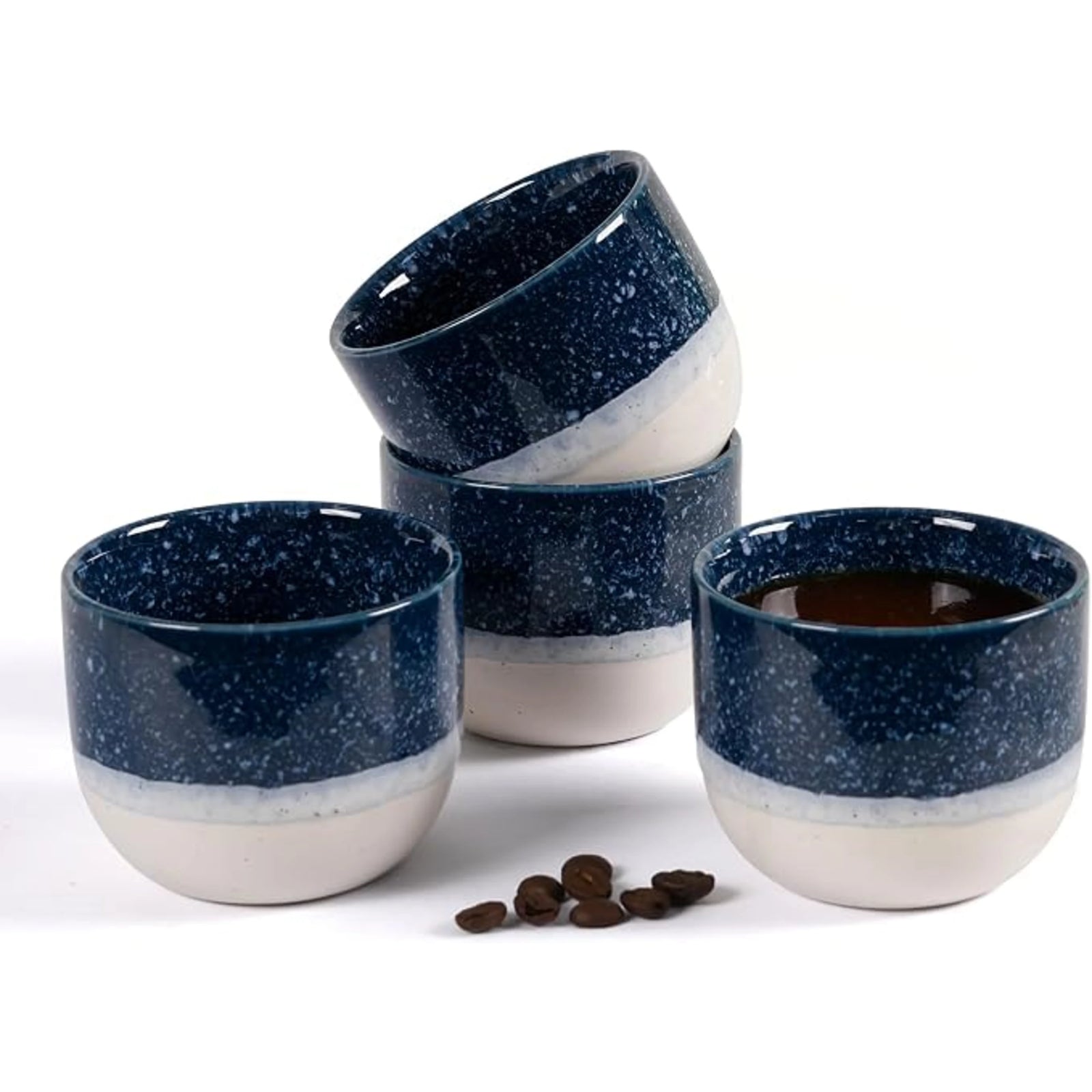 Blue Speckled Cortado Cups 6oz